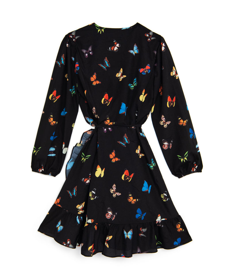 The Maya Long Sleeve Butterfly Wrap Dress