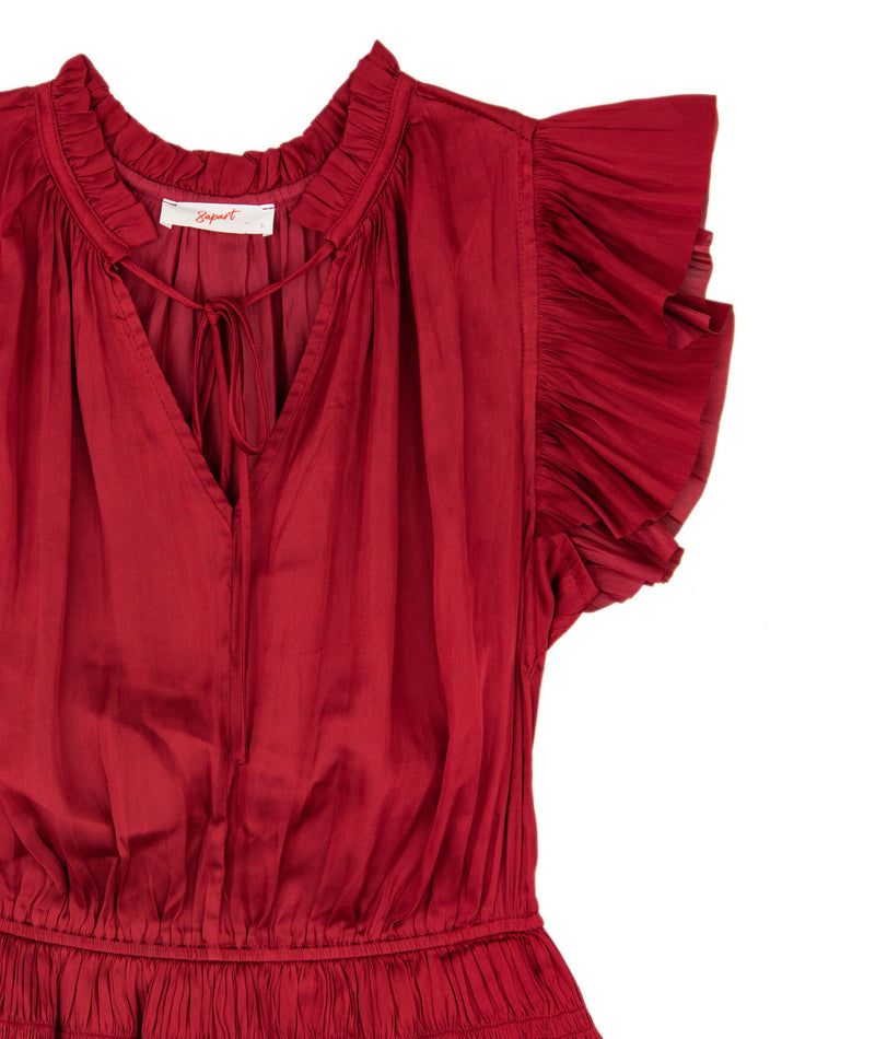 The Jasmine Burgundy Elastic Waist Dress