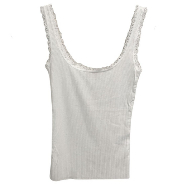 ニン★  andmary Nini lace tank white ニン☆ andmary Nini lace tank white Lani Rib Knit Tank White